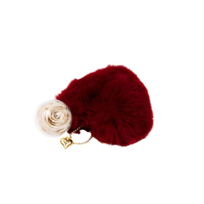 Eternity Rose White Keychain