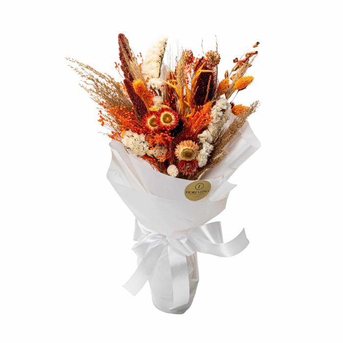 orange flowers in cute little bouquet