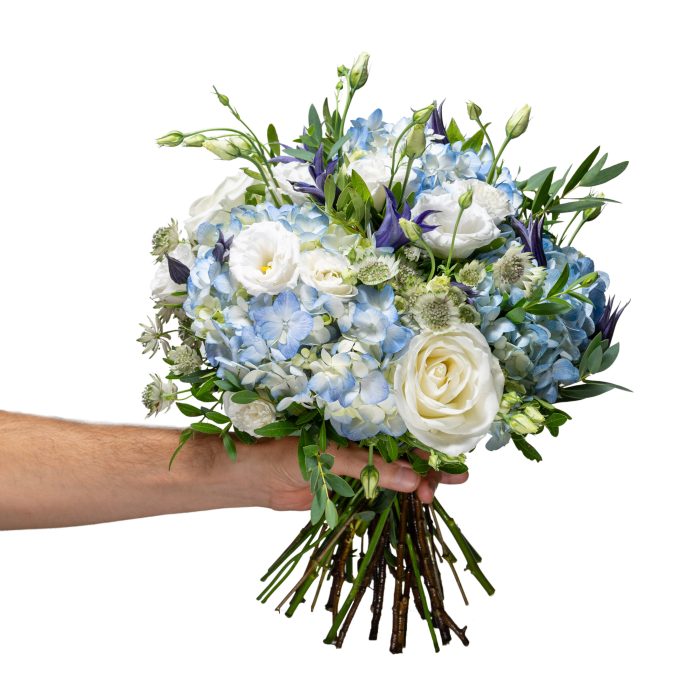 bouquet with blue flowers