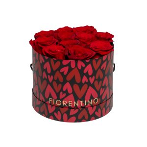 Valentine's Day gift with round box and fresh roses
